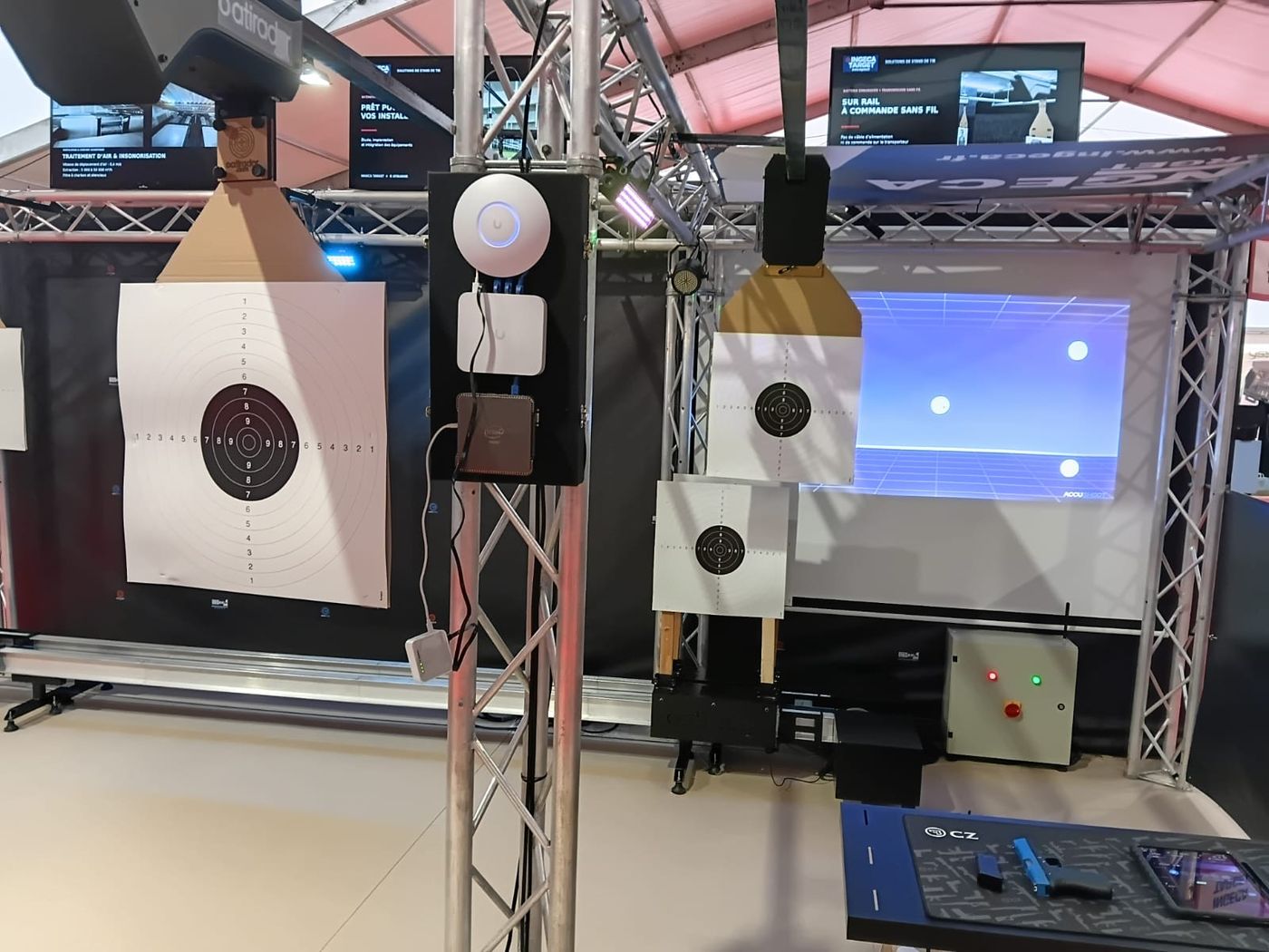 INGECA TARGET booth at the Tirexpo show: wireless target retrievers and shooting simulator