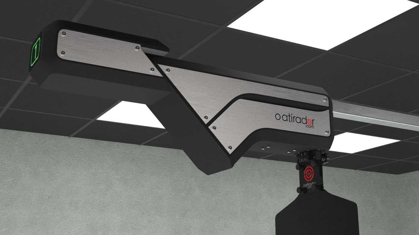 Wireless target retriever on a ceiling rail