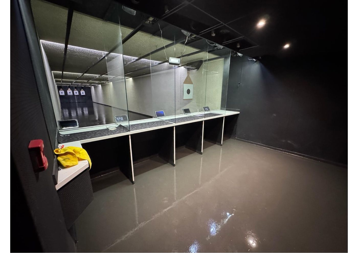 Firing lane with target and control desk